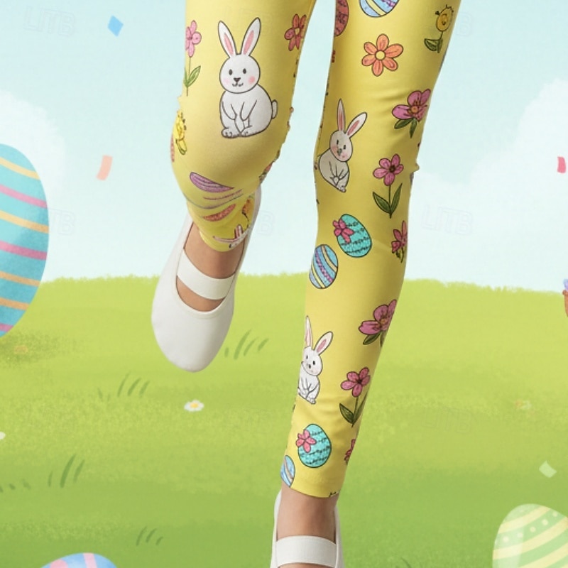 Ostern Mädchen 3D Grafik Kaninchen Hose Leggings Frühling Herbst Niedlich Streetwear Basic Kinder 4-12 Jahre Lässig Täglich Outdoor Normale Passform 2026 - $15.99 –P2