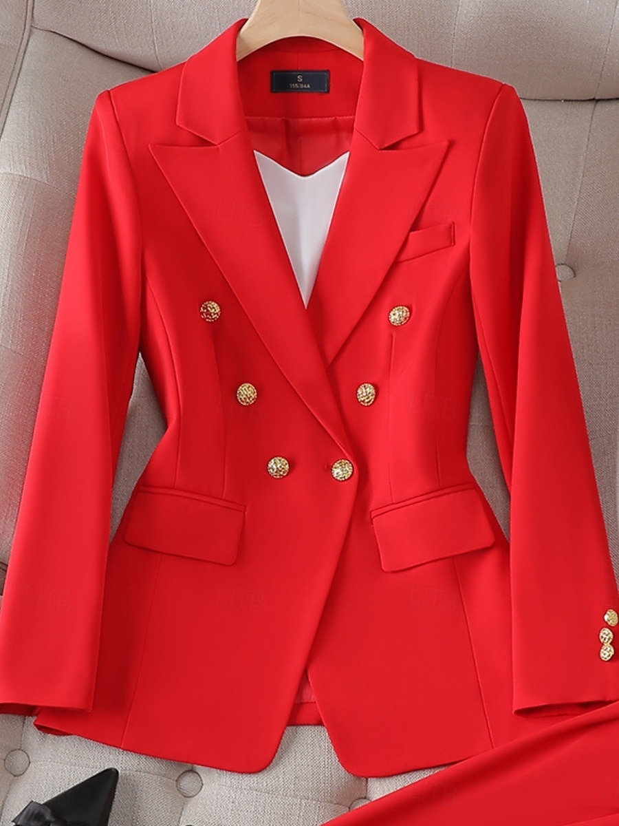 Femmes Blazer Veste Décontractée Confortable Boutons Élégant Mode Occasionnel Couleur Unie Formel Tenue quotidienne Sortir Week-end Long Revers Cranté Coupe régulière manche longue Vêtements de 2026 ? $58.99 –P9