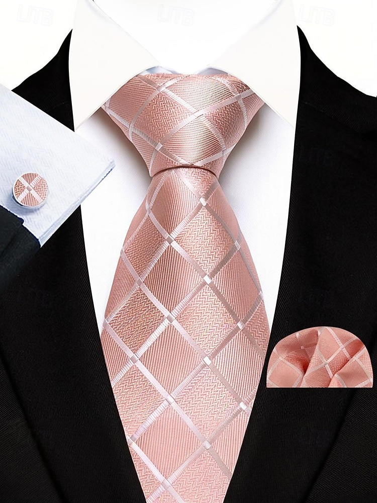 Набор мужских галстуков, нагрудных платков и запонок, полиэстер, разноцветные, для торжественных случаев, жениха, свадьбы, Дня святого Валентина, деловых мероприятий. 2026 - MXN $275.35 –P13