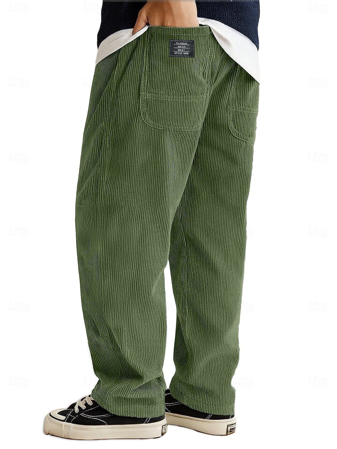 Homens Calças Esportivas Calças de Veludo Calças Calças largas Cintura elástica Perna reta Tecido Pavio Humido Respirável Comprimento total Ao ar livre Casual Diário Moda Roupa de rua Preto Branco de 2026 por $28.99 –P11