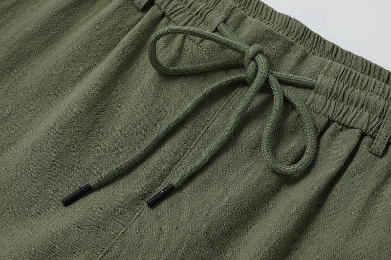 Pánské Plátěné kalhoty Kalhoty Letní kalhoty Plážové kalhoty Šňůrky Kapsy Elastický pas Bez vzoru Pohodlné Prodyšné Dovolená Denní Plážové Havajské Cikánský Černá Bílá 2026 - $24.99 –P11