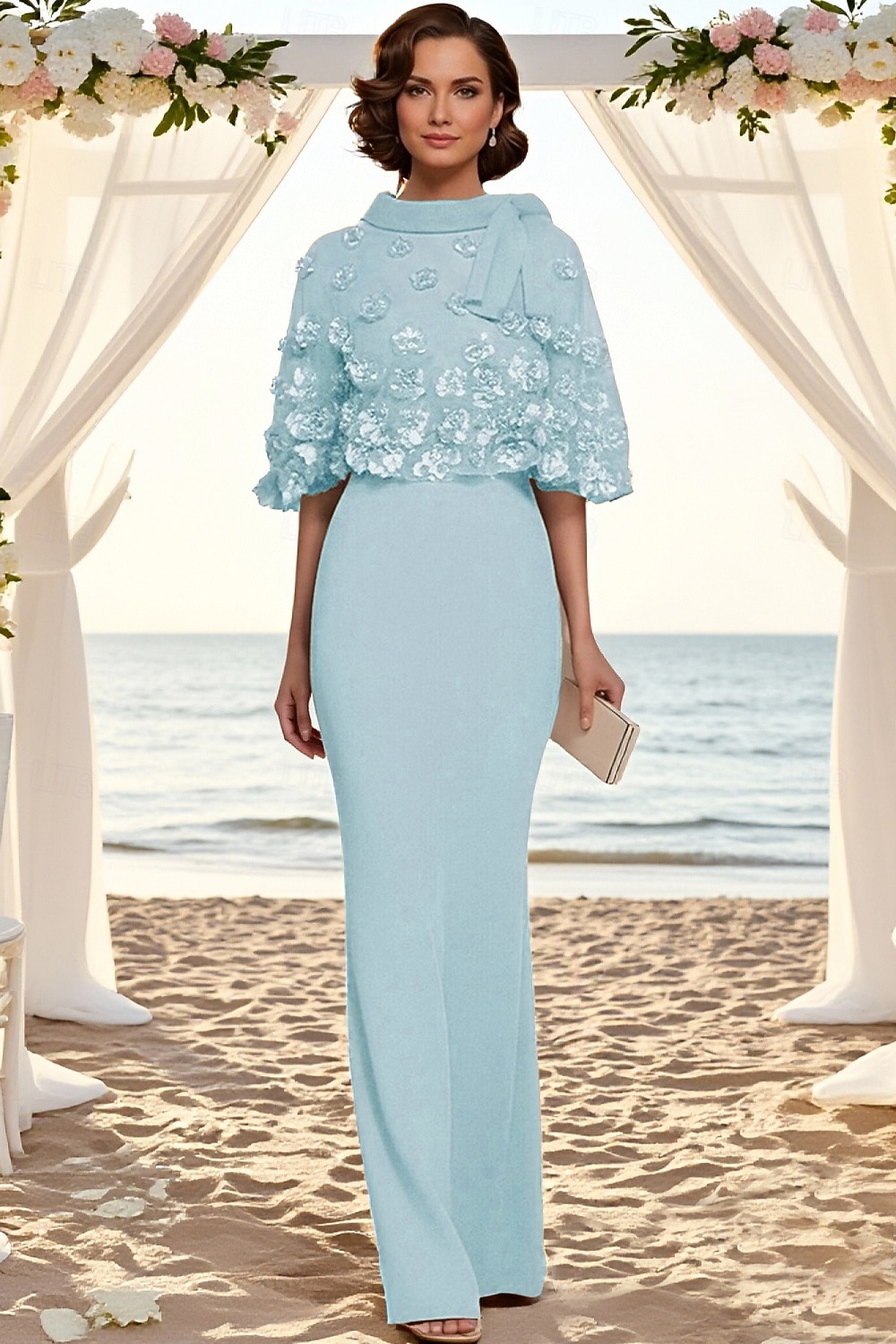 Tweedelig Tot de grond Feestjurk Cocktail jurk Bruiloft gast jurk Moeder van de bruid jurk Korte mouw Halve mouw Strakke ronde hals Ronde hals Elegant Formeel Bruiloft gast Familiebijeenkomst Chiffon 2026 - $183.99 –P9