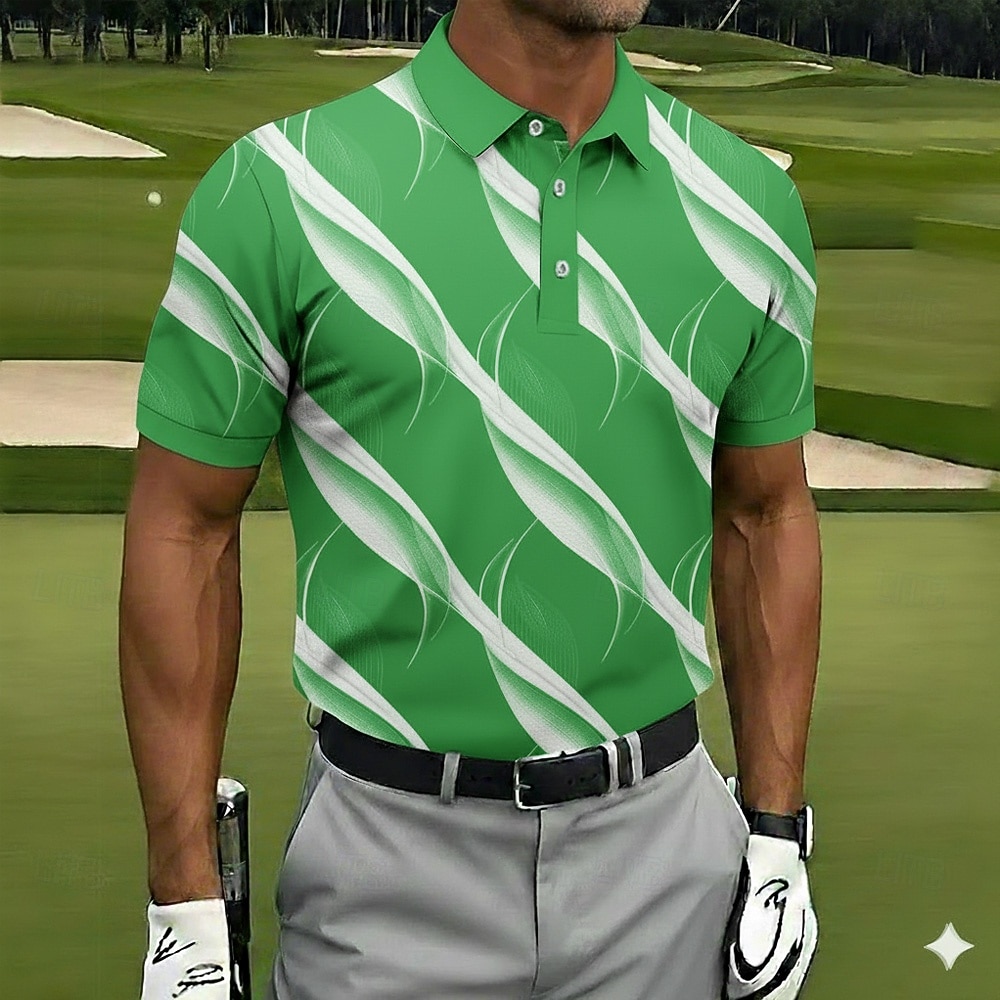 Hombre Geométrico Golf Camisetas polo deportivas Manga Corta Camisas de polo Camisas con cuello Casual Ropa Deportiva Botones Verano Azul Piscina Rosa Morado 2026 - $21.99 –P5