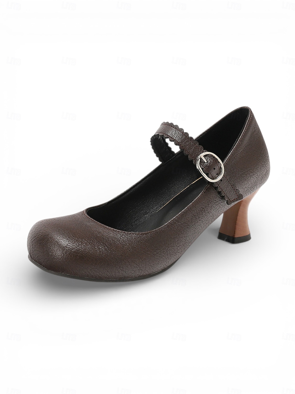 Women's White Mary Jane Wedding Shoes - Elegant Retro Mid-Heel Pumps with Scalloped Straps & Comfortable Block Heel for Mother of the Bride, Indoor Church Ceremonies & Formal Receptions 2026 - $54.99 –P3