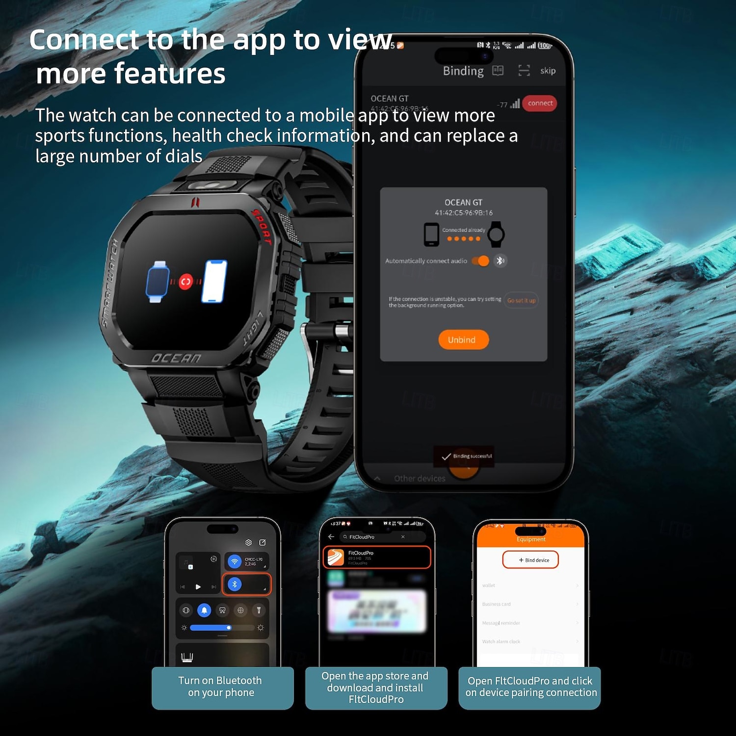 LOKMAT OCEAN GT Smart Watch 1.75 inch Bluetooth Calling Smartwatch Pedometer Call Reminder Activity Tracker Compatible with Android iOS Unisex Long Standby Hands-Free Calls Waterproof IP68 51mm Watch 2026 - $51.99 –P12