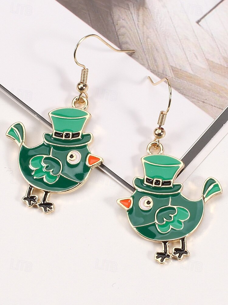 Damörhängen i legering med hängen till fest, St. Patrick's Day-motiv, flermönster med shamrock och pyssling, roliga festliga irländska smycken för högtidsfester, parader och festkläder 2026 - $7.99 –P13