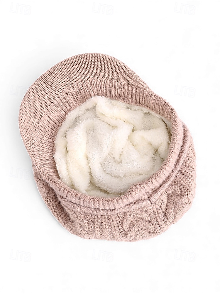 Strikket baseballcaps for kvinner med fleecefôr, flere farger, varm og koselig vinterlue 2026 - $11.99 –P10