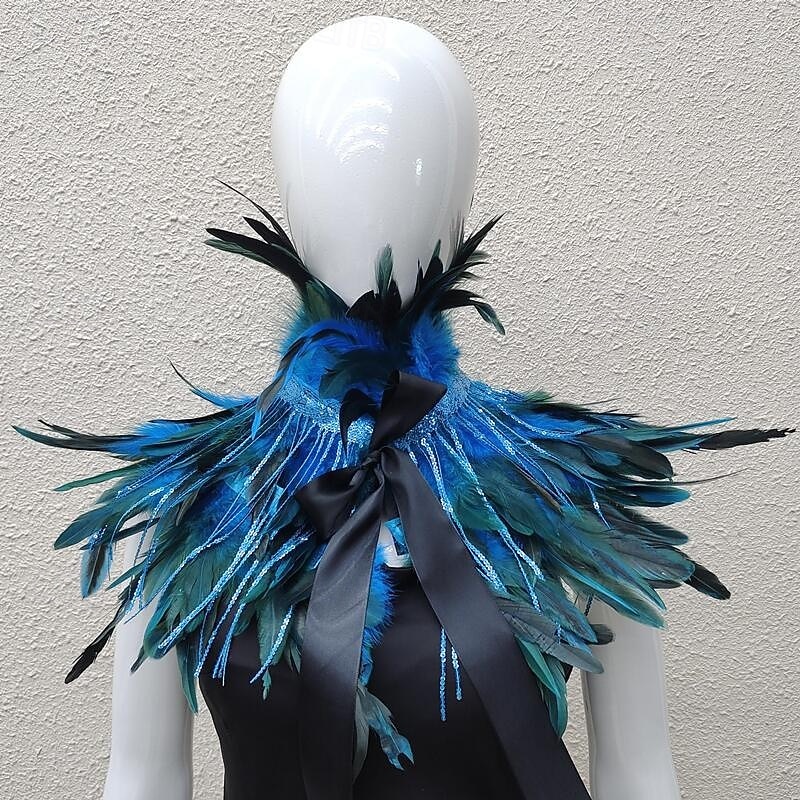 Καρναβάλι 2026 Ρίο Καρναβάλι Σαμπά Αξεσουάρ Γυναικείου Ουράνιου Φτερού Κάπα με Σειρές Παγιέτας Πολύχρωμο Φτερό Ώμου Σα Shawl με Κορδέλα Δεσίματος Κοστούμι Επίδειξης Φεστιβάλ Βραζιλίας 2026 - $22.99 –P8