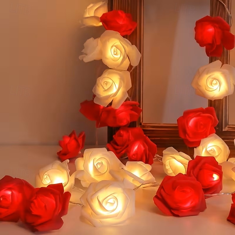 Guirnalda de luces rosas de 1,5 m y 10 LED con pilas para bodas, fiestas, hogar, terrazas, San Valentín, Día de la Madre, cumpleaños, luces decorativas. 2026 - $17.99 –P2