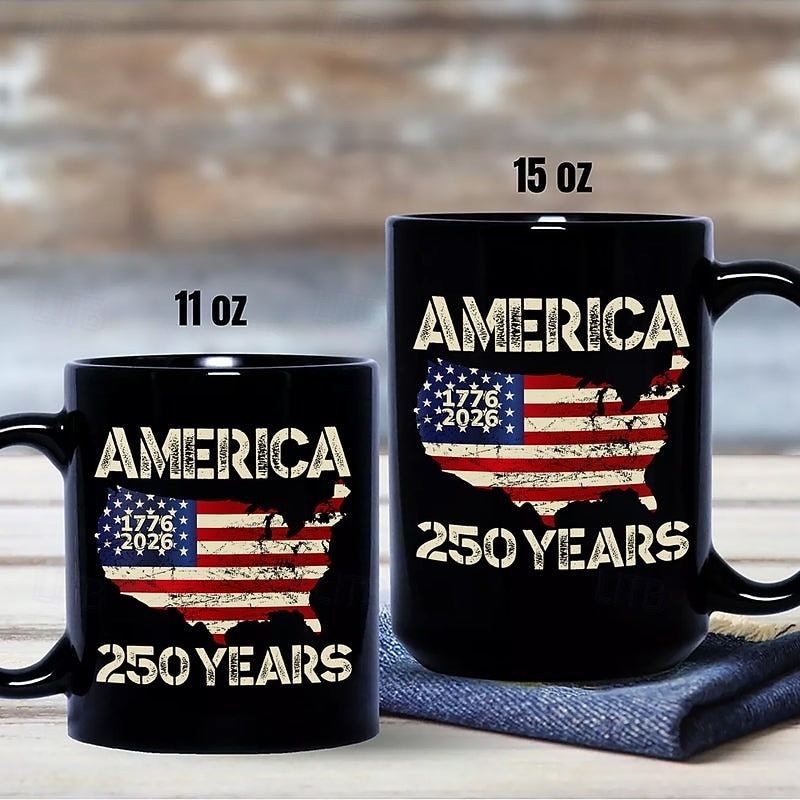 Taza del 250.º aniversario de Estados Unidos, regalo patriótico, taza de café de cerámica del semiquincentenario, 1776-2026, Estados Unidos 250, Día de la Independencia, regalo del 4 de julio para 2026 - $16.99 –P4