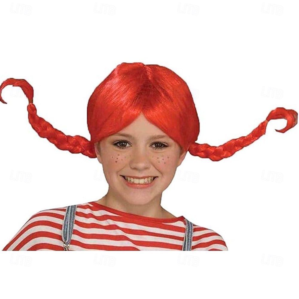 Peruki cosplay, czerwona peruka z warkoczykami na imprezę cosplay dla kobiet i dziewcząt 2026 - $21.99 –P1