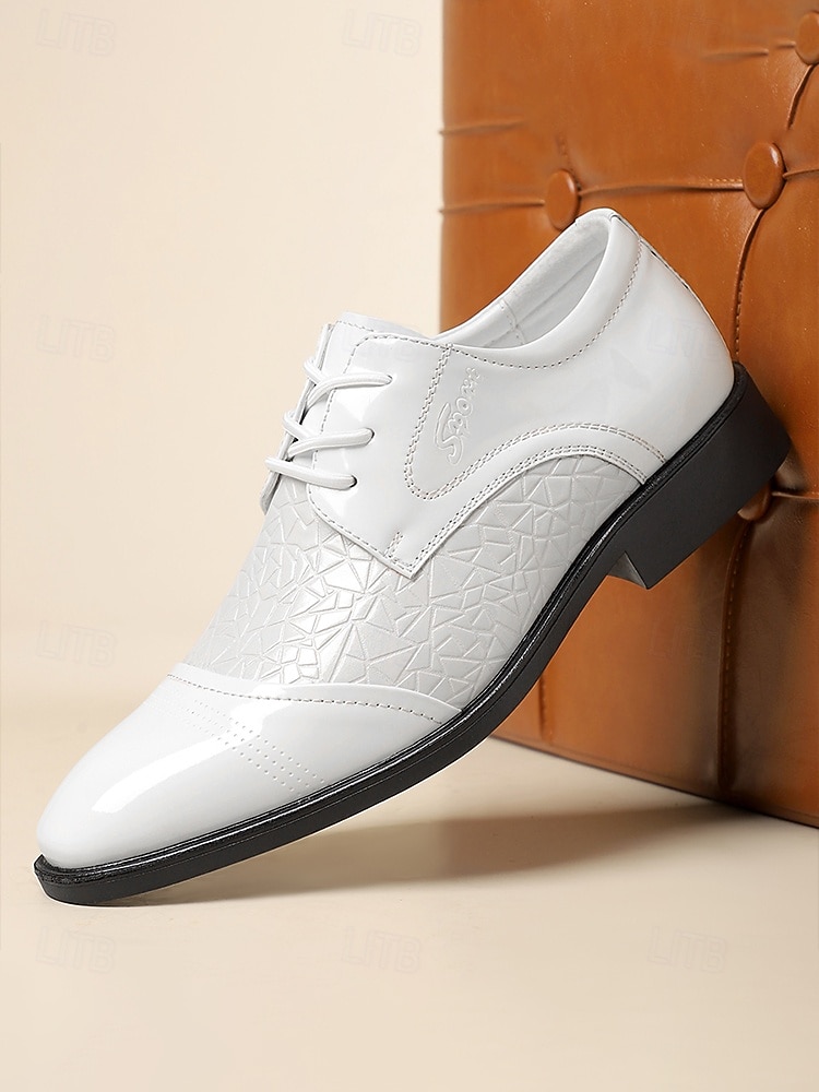 Zapatos de punta de ala de piel sintética marrón para hombre con detalles elegantes, calzado formal para bodas, zapatos clásicos para novios e invitados a la boda. 2026 - $54.99 –P5
