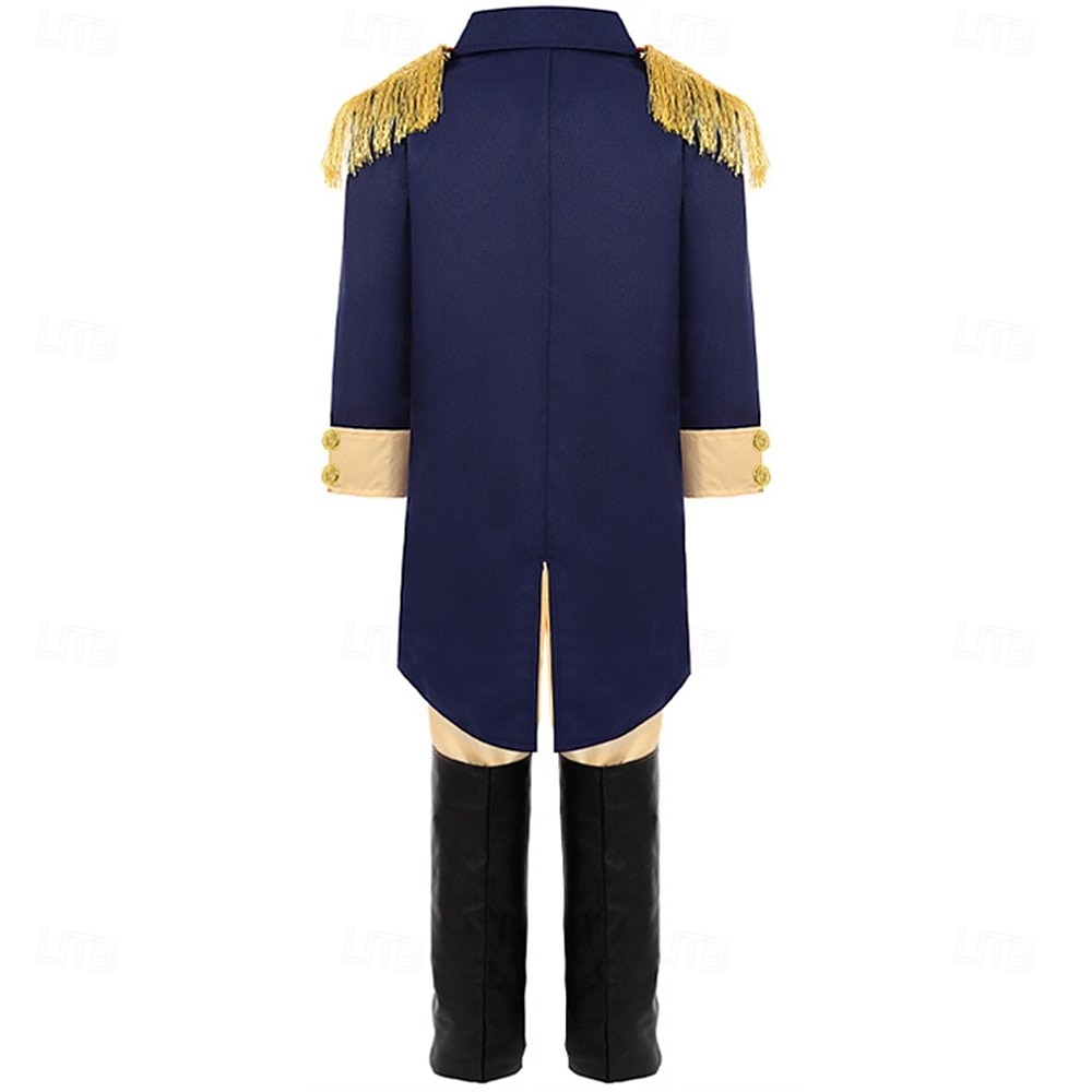 Set 250e anniversaire des États-Unis Rétro Vintage Médiéval Tenues Manches longues George Washington Déguisement Garçons Carnaval Jour de l'indépendance Mascarade 4 juillet Enfant Manteau Pantalon de 2026 ? $65.99 –P3