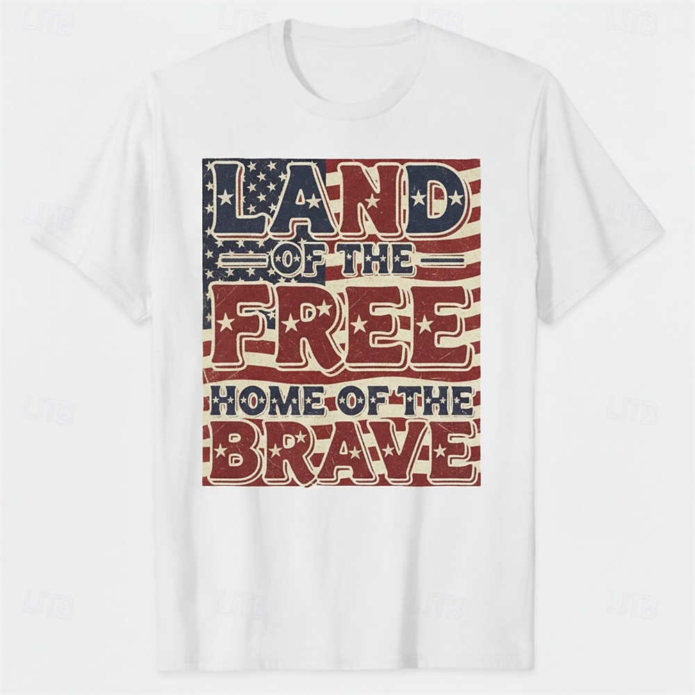 Patriotic T-shirt Graphic Tee USA Retro Vintage Patriotic T-shirt Sleeve 1776-2026 for Unisex Adults' 3D Print  for Independence Day / the Fourth of July 4th of July 2026 - $20.99 –P1