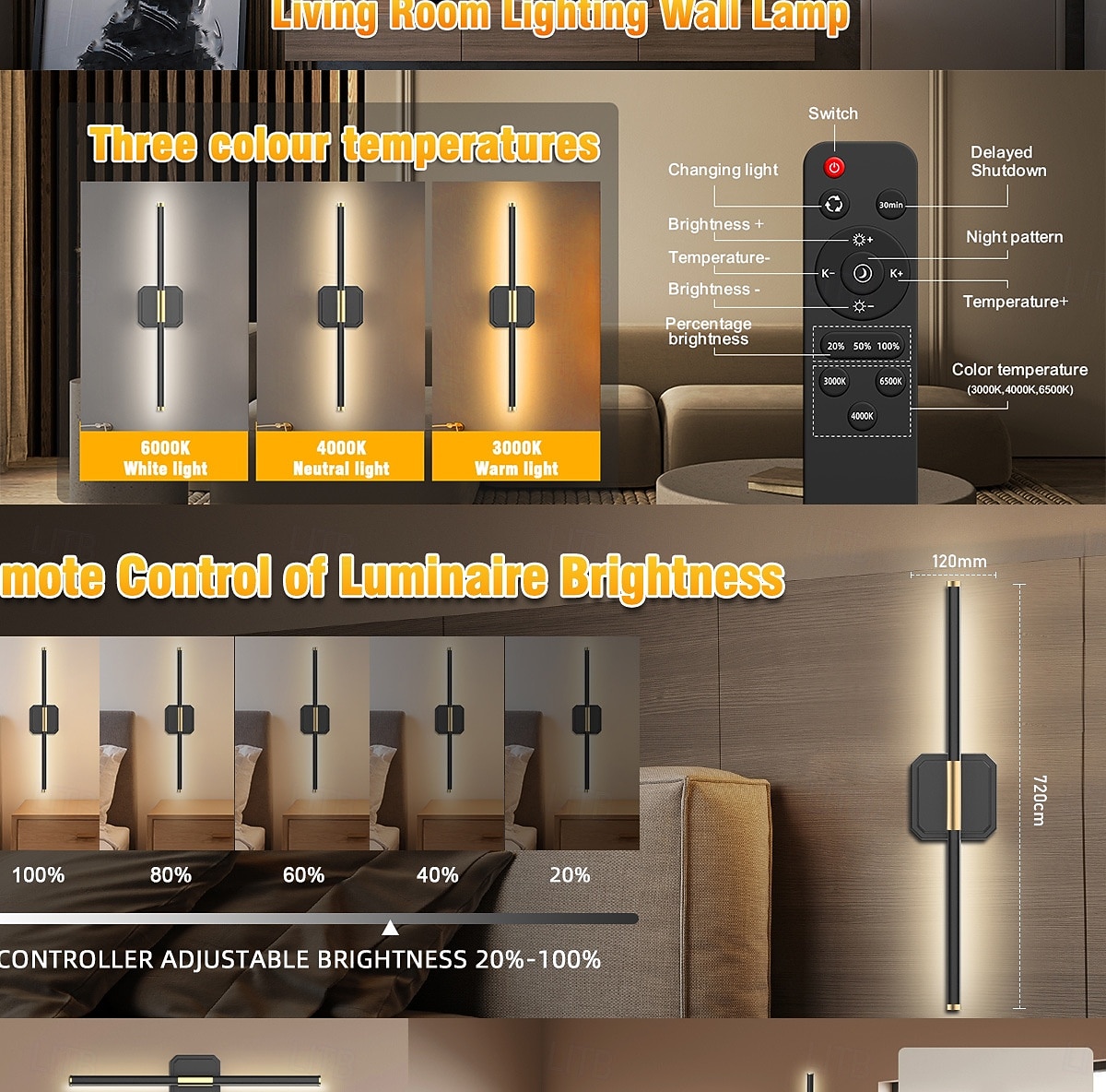 2026年 1/2個のデュアルヘッドウォールライト、コードレス磁気LED読書壁取り付け用燭台、調光可能な充電式ウォールランプ、寝室、リビングルーム、バスルーム、ミラーライト、階段照明用の調節可能な照明  コレクション – $77.99 –P7