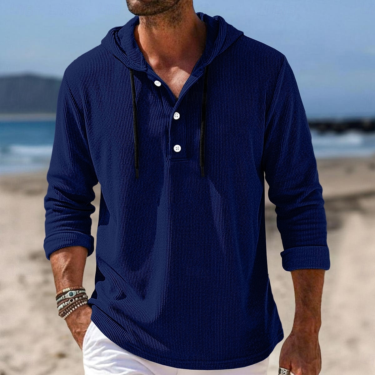 Herren Hemd Freizeithemd Cordhemd Blau Weiß Marineblau Grau Langarm Einfach Mit Kapuze Lässig Täglich Mit Kapuze Bekleidung Vintage Mode Streetwear Täglich 2026 - $25.99 –P6