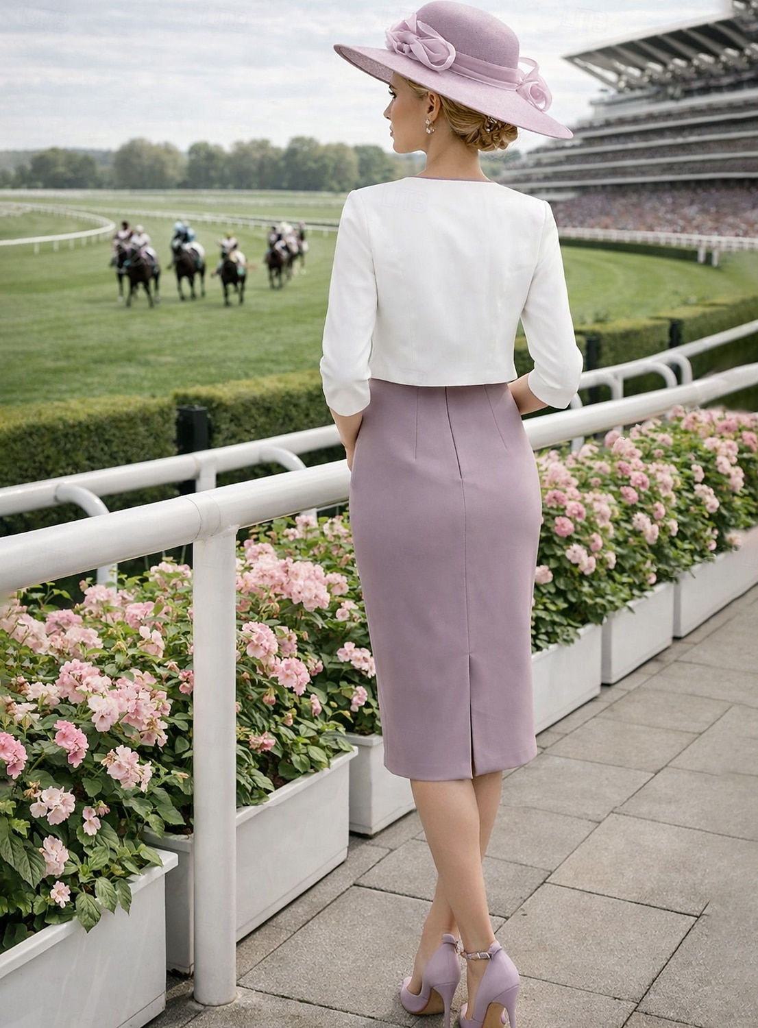 Deux Pièces Fourreau Colonne Ensembles de Robes Mi-long Robe d'invité de mariage Robe de Mère de Mariée  Manche 3/4 Bijoux Élégant robe demoiselle d honneur Église Chiffon Satin Dentelle Robes avec de 2026 ? $167.99 –P2