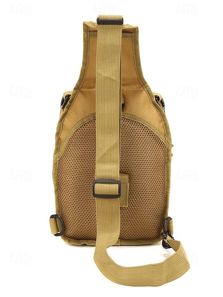 Herrkamouflage nylon axelremsväska bröstväska – flera fickor, stor kapacitet, hållbar design för utomhussporter, vandring, camping och resor 2026 - $18.99 –P7