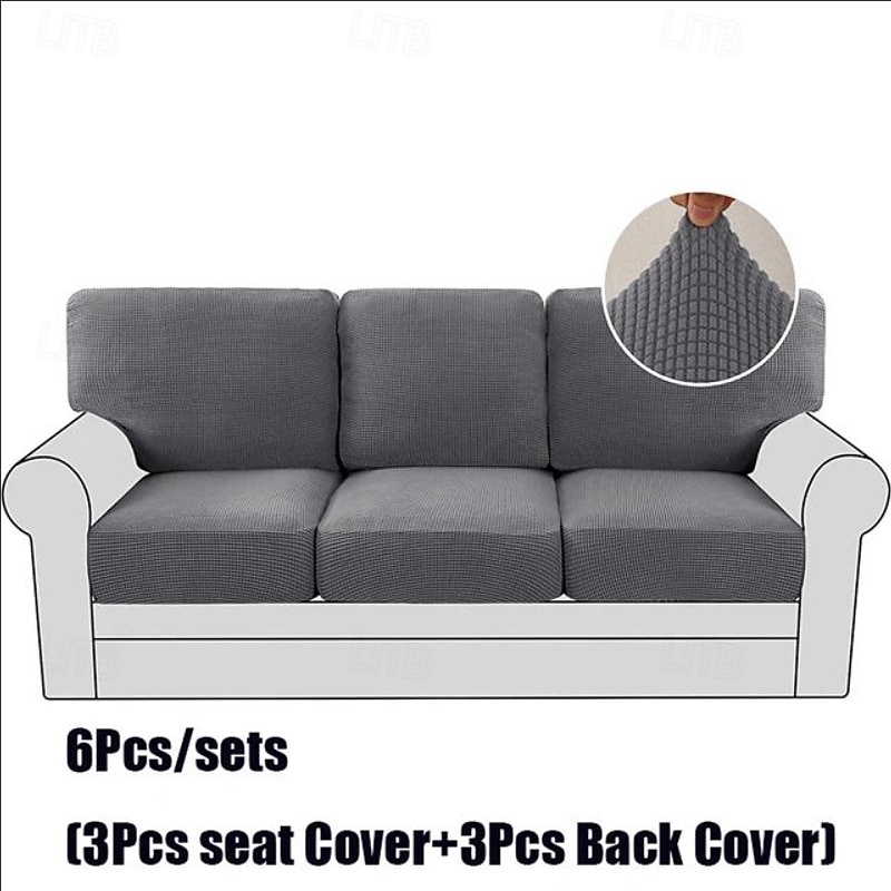 Juego de fundas de cojín de sofá elásticas de lujo minimalistas, funda completa, funda de sofá elástica antideslizante para sofá de 2/3 plazas 2026 - $41.99 –P15