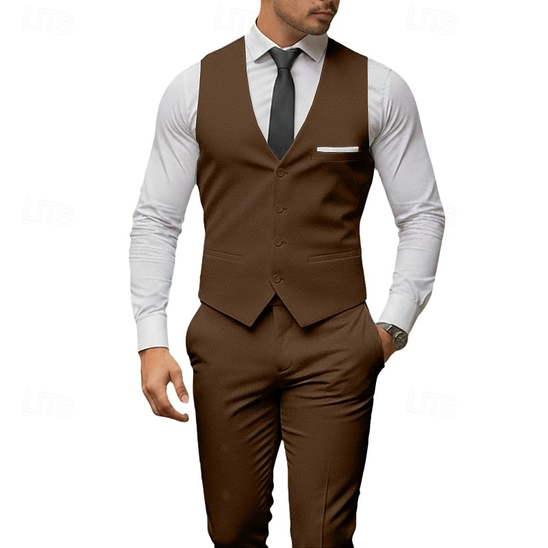 Ανδρικά Σμόκιν Κοστούμια για πάρτι Πάρτι Μαύρο Λευκό Χειμώνας Εφαρμογή Κλασικό Πέτο Επίσημο Μονόχρωμο Κατά παραγγελία εφαρμογή Σετ 2 τεμαχίων 2026 - $89.99 –P2