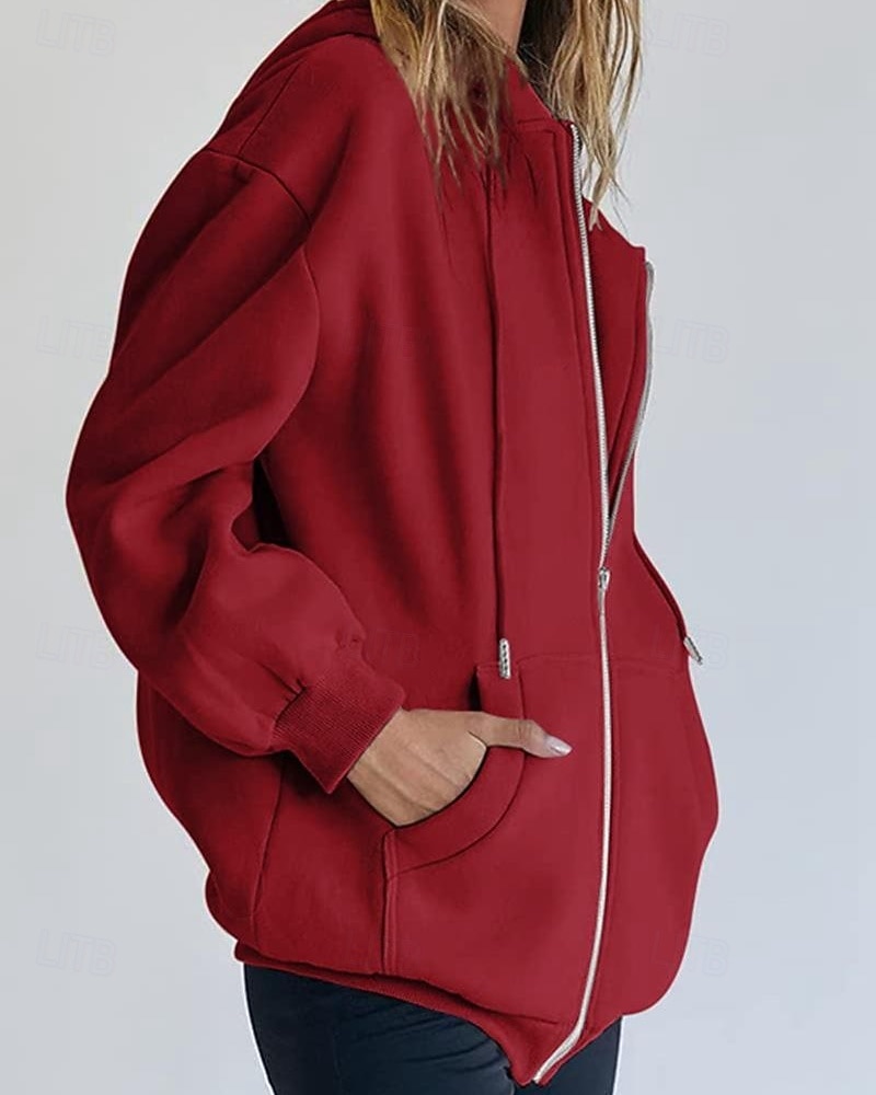 Женская объемная толстовка на молнии с длинными рукавами, повседневная толстовка с капюшоном и карманами для повседневной носки, несколько цветов. 2026 - $21.99 –P18