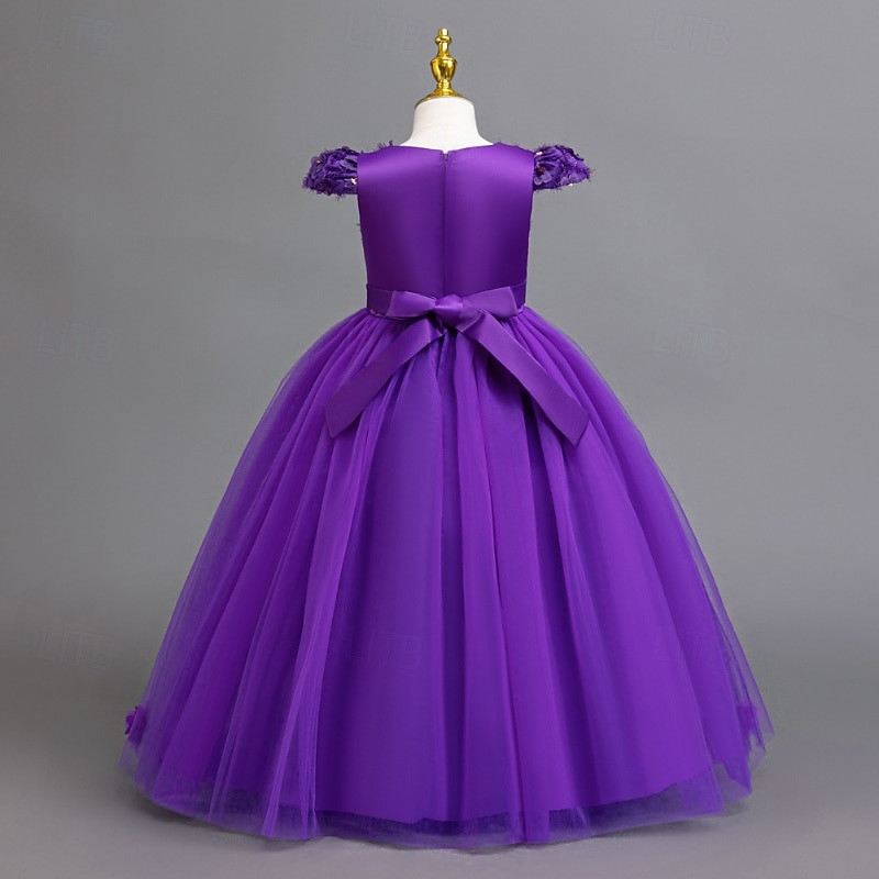Vestido de Niña Florista Chica Vestido formal Atuendo de boda Fiesta Boda Formal Moda Adorable Princesa Retazos Malla Color sólido Sin Mangas Cuello Barco Azul Piscina Rosa 4 años + 2026 - $55.99 –P17