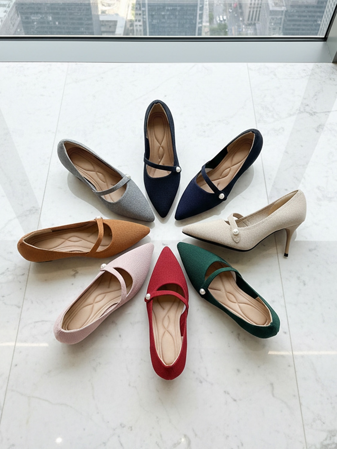 Women's Burgundy Pointed Toe Knit Pumps with Pearl Strap Accent – Comfortable High Stiletto Heels for Daily Commuting, Office Wear & Elegant Professional Ladies 2026 - $46.99 –P3
