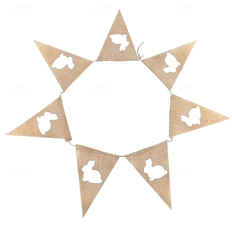 2 סטים של קישוטי מסיבת פסחא, קישוטי מסיבה חגיגיים, קישוטי יוטה משולשים למסיבה 2026 - $16.99 –P4