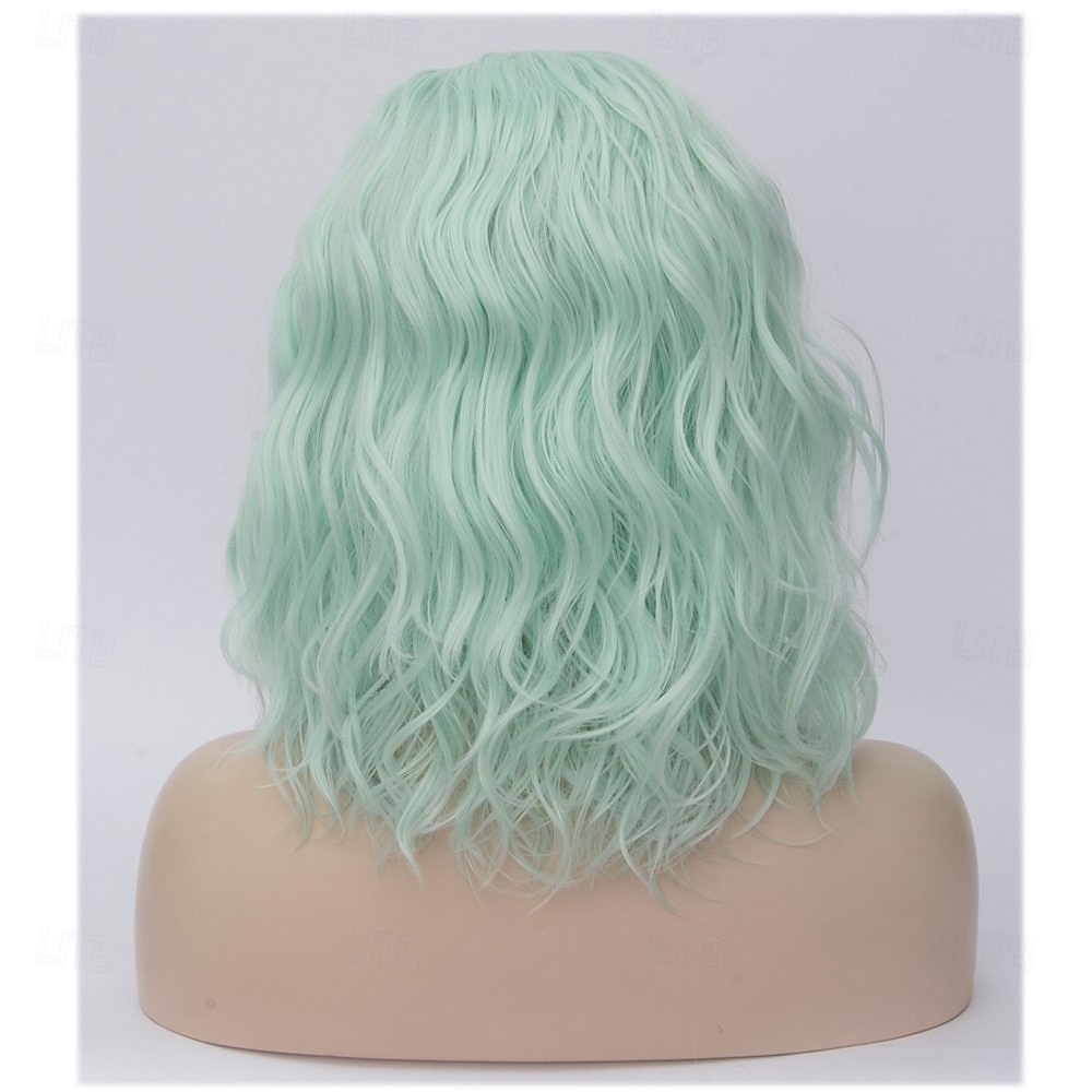 Perucas Verdes para Mulheres Curta Cacheada Bob Ondulada Meninas Verde Menta Colorida Ondulação Resistência ao Calor Fantasia Festa de 2026 por $24.99 –P3