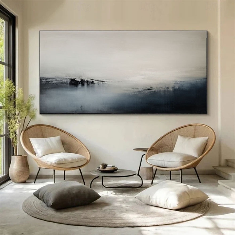 paesaggio astratto arte murale astratta grande dipinto astratto nero e grigio trama dorata arte astratta arredamento per la casa pittura regalo di inaugurazione della casa del 2026 a $97.99 –P1