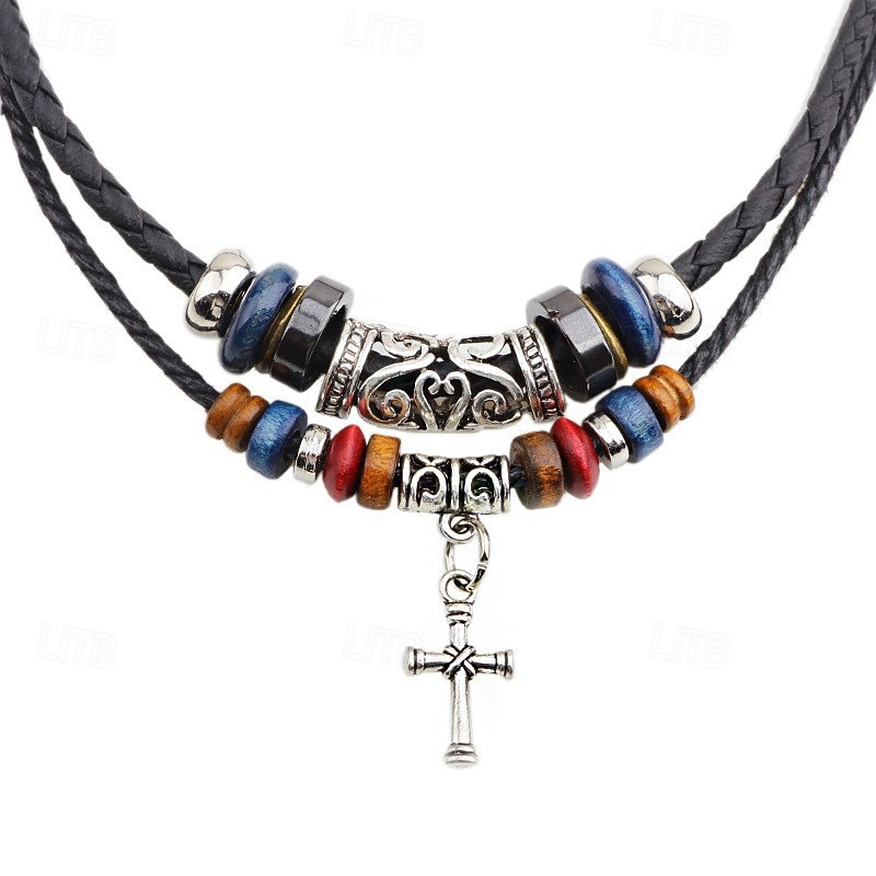 1 stuk Hangertjes ketting Ketting For Dames Dagelijks Straat Leder Legering Lapwerk Kruis Hart 2026 - $12.99 –P4