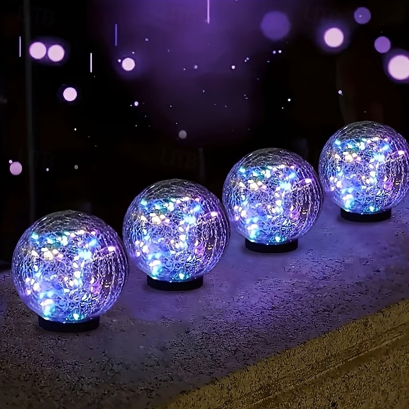 2 szklane kule solarne LED, oświetlenie ogrodowe, ślubne, 12 cm, 30 diod LED, kuliste, wkładane do gruntu, zewnętrzne, wodoodporne, oświetlenie trawnikowe, na imprezy, święta, ścieżka ogrodowa, dekoracja krajobrazu 2026 - $30.99 –P5