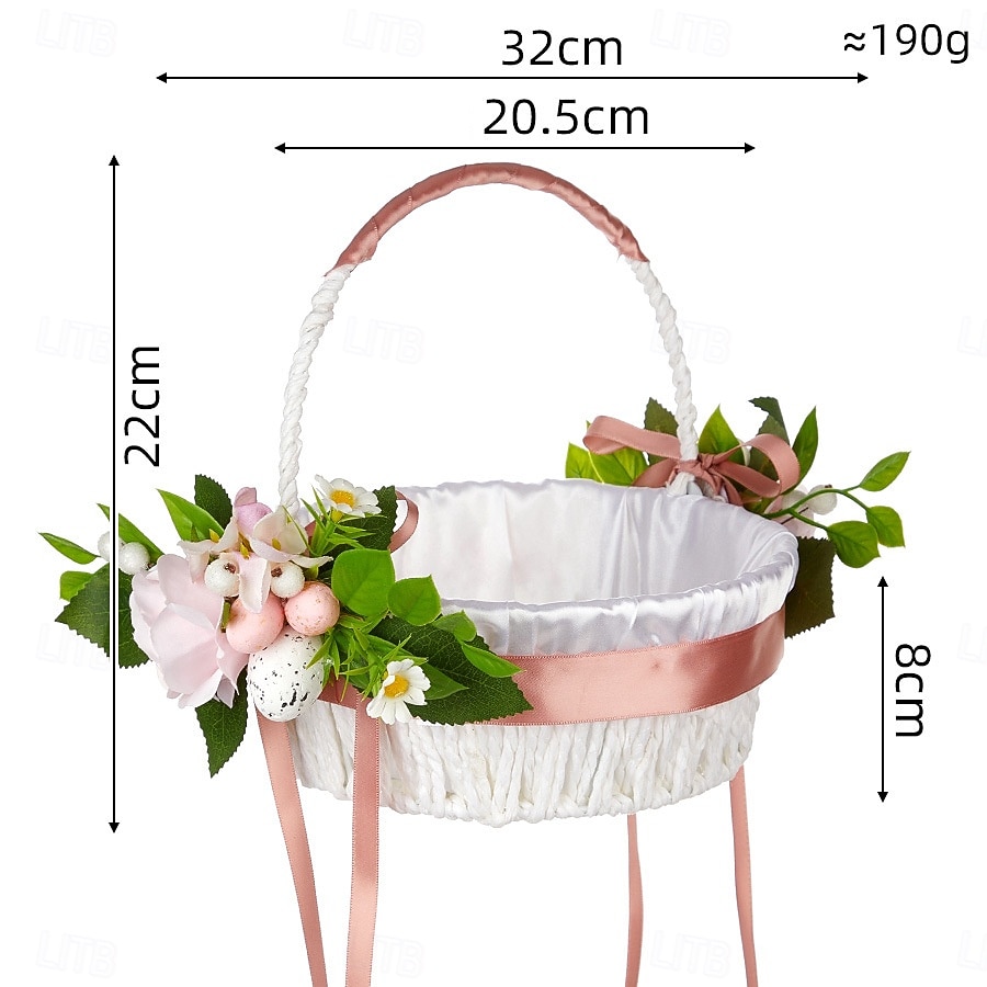 2-pakke påske fruktkurver vårutflukt håndholdt blomsterkurv vestlig stil bryllup blomsterdreng sprer blomsterkurv veving bryllup godteriblomstkurv 2026 - $31.99 –P10