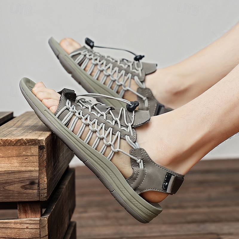 sandali da uomo color cuoio con cinturini regolabili, traspiranti e comodi, ideali per attività estive all'aperto e vacanze del 2026 a $46.99 –P3