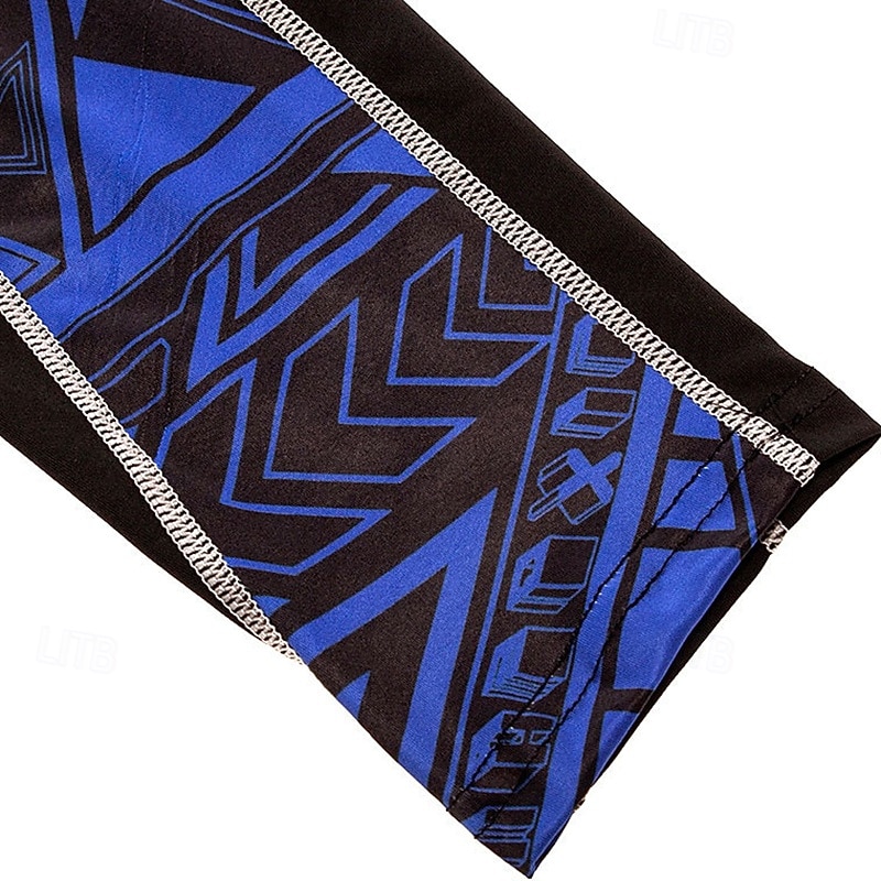 Муж. Цветочный принт Футболка для бега Компрессионная футболка Весна Осень Длинный рукав Быстровысыхающий Сжатие видеоизображений Влагоотводящие 2026 - $15.49 –P6