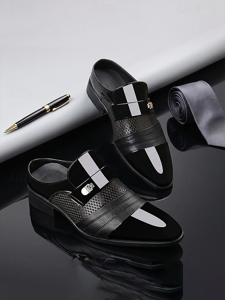 Brune herreloafers i kunstskinn til bryllup, slip-on-design med polert finish, klassisk elegant stil, ideell for brudgommer, bryllupsgjester og formelle arrangementer 2026 - $46.99 –P9