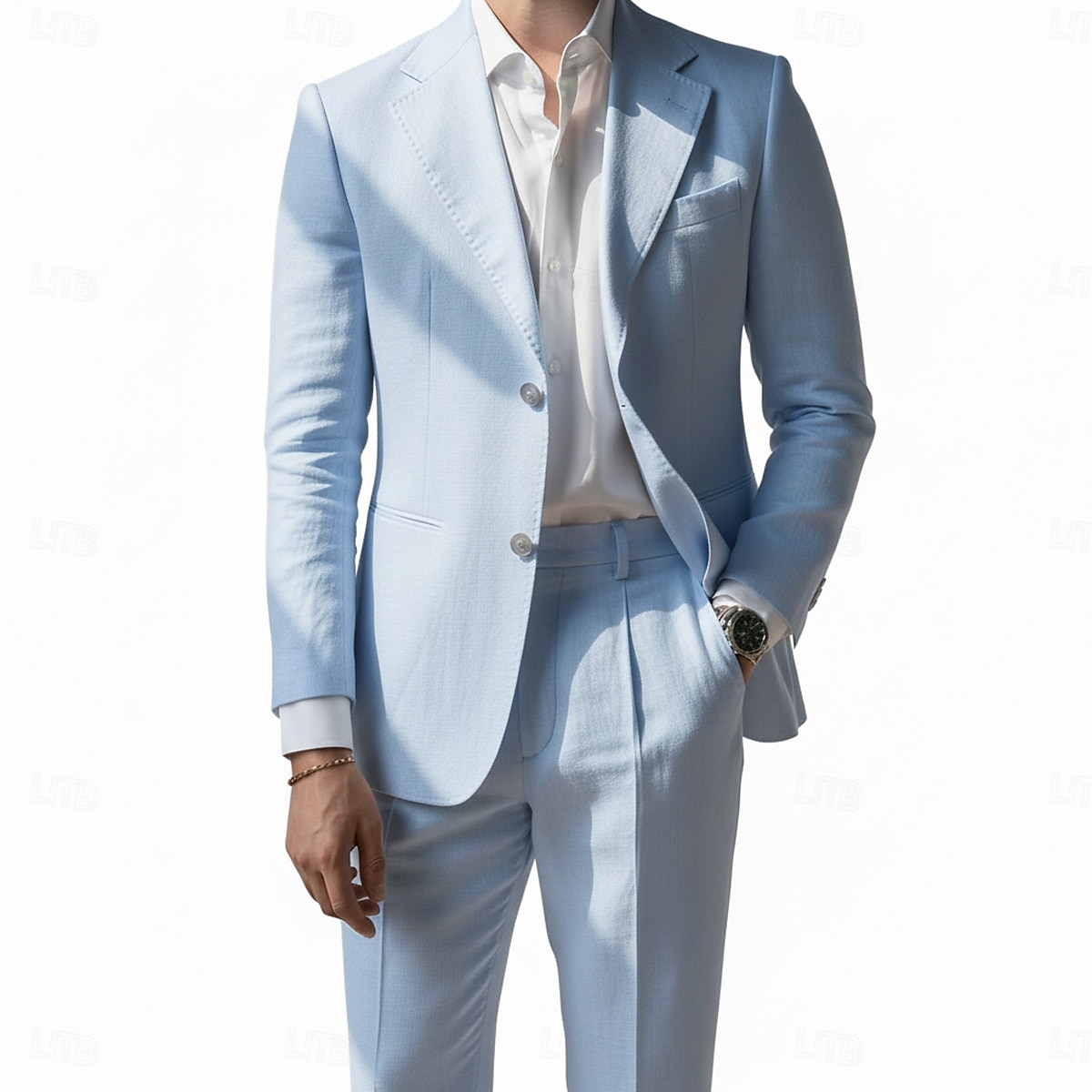 Men's Linen Suits Beach Wedding Spring Wedding Black White Spring & Summer Suit Notch Lapel Fashion Party Solid Colored Tailored Fit 2 Piece Single Breasted Two-buttons 2026 - $99.99 –P6
