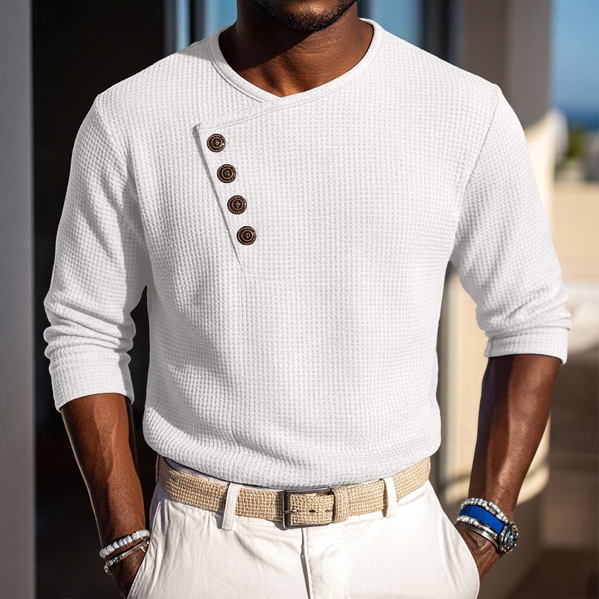 Per uomo Camicia Camicia a nido d'ape Camicia elegante Camicia casual Camicia da Ballo Nero Bianco Blu marino Viola Manica Lunga Tinta unica Semplice Asimmetrico Scollo a V Casuale Matrimonio del 2026 a $29.99 –P7