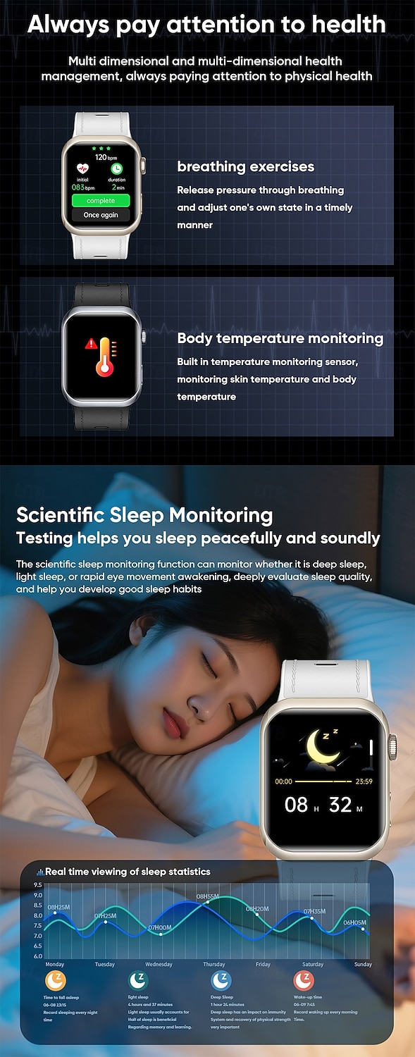 iMosi MT115 Orologio intelligente 1.96 pollice Orologio da Corsa Fitness Smartwatch Bluetooth Contapassi Promemoria chiamata Localizzatore di attività Compatibile con Android iOS Da donna Chiamate in del 2026 a $165.99 –P3