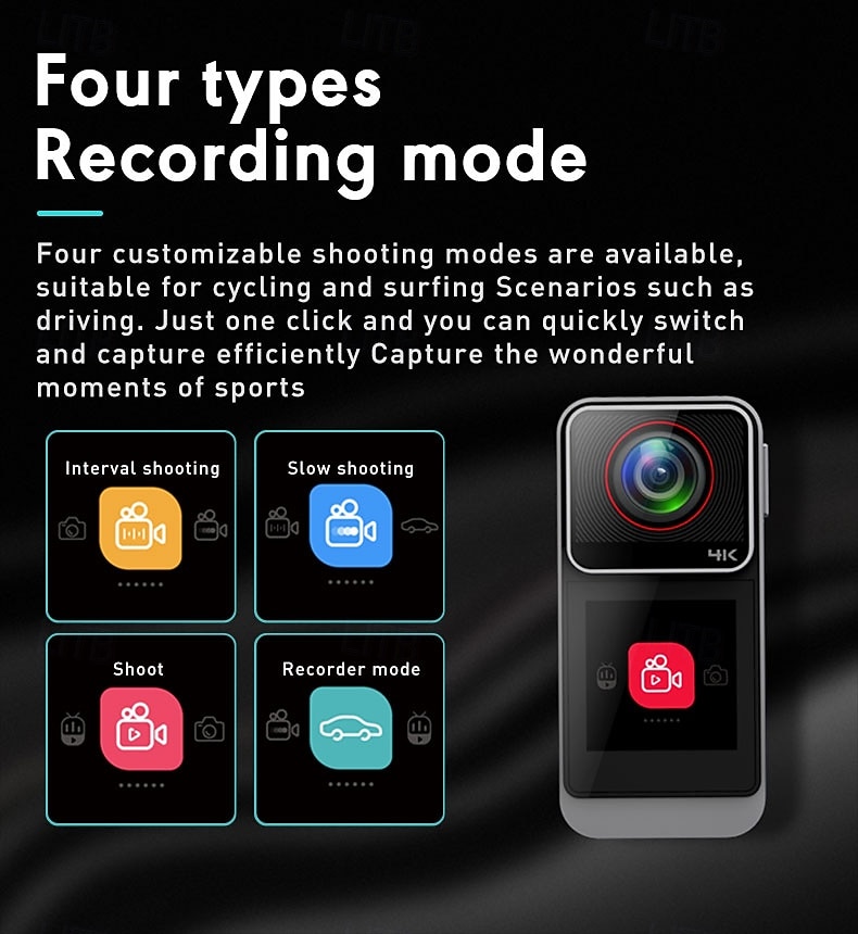 Экшн-камера 4K (с поддержкой Wi-Fi), спортивная видеокамера, видеорегистратор для велосипеда, нагрудная камера, головная камера и камера для дайвинга. 2026 - $103.99 –P7