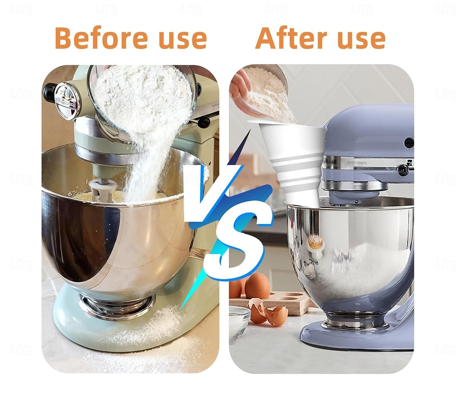 1 Pcs Mess-Free Flour Funnel for Kitchen Aid Mixer, Food-Grade Silicone Funnel, Stand Mixer Attachment for 4.5–5 Qt Tilt-Head Models, Dishwasher Safety 2026 - $22.99 –P3