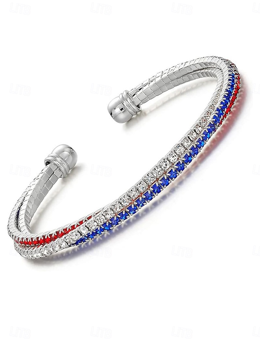 Zircone cubico Catena spessa Stravagante Moda Moda Strass Gioielli braccialetto Argento Per Quotidiano Regalo Ferie del 2026 a $11.49 –P1