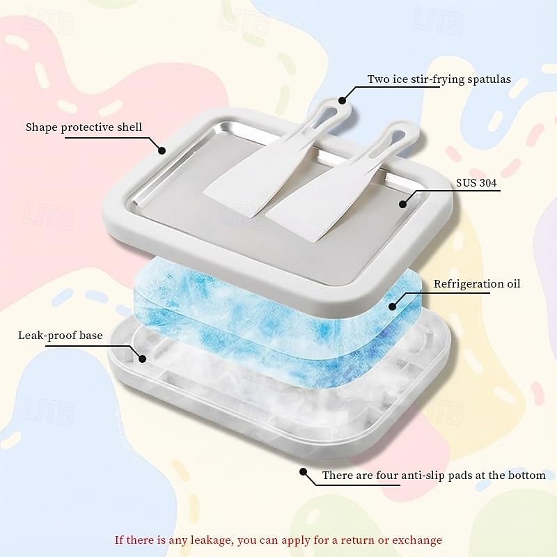 Rolled Ice Cream Maker, At-Home Rolled Ice Cream Machine with Instant Freeze Tray & 2 Scrapers, DIY Fun Family Activity Instant Ice Cream Maker for Yogurt, Sorbet 2026 - $6.99 –P7