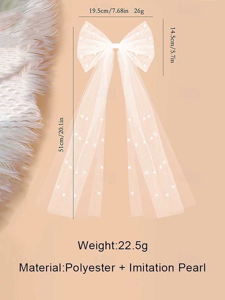Elegante bruidssluier van tule met vlindermotief en imitatieparels, een bruidshoofdtooi van mesh in verschillende kleuren voor formele avondfeesten en bruiloften, en een haaraccessoire voor gala's en speciale gelegenheden. 2026 - $11.99 –P7