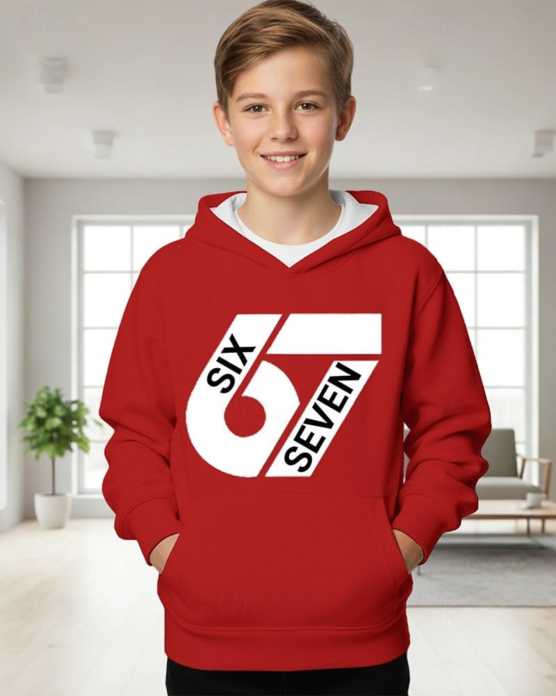 Unisexe Garçons 3D Graphique Argot drôle 67 Sweat à Capuche Pull manche longue Impression 3D Printemps Automne Sports Mode Streetwear Enfants 4-12 ans À capuche Extérieur Occasionnel Quotidien Coupe de 2026 ? $9.99 –P5