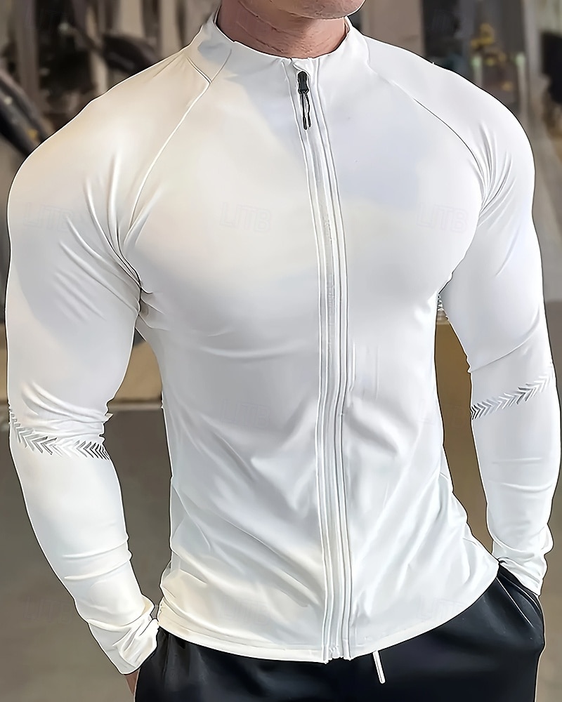 Pánské Jednobarevné Koşu Tişörtü Stahovací tričko Jaro Podzim Zapni Dlouhý rukáv Rychleschnoucí Komprese Odvod vlhkosti Cvičení v tělocvičně Aktivní trénink Cvičení Černá Bílá Šedá sportovní oblečení 2026 - $30.99 –P6