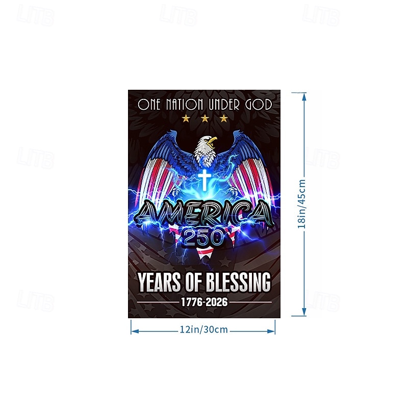 Commémorant le 250e anniversaire des États-Unis, drapeau de jardin décoratif, drapeau suspendu, drapeau de décoration de cour, drapeau en imitation chanvre de 2026 ? $12.99 –P7