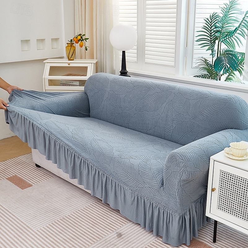 Skirt Hem Style Elastic Jacquard Fabric Stretch Sofa Cover Couch Cover Sectional L Shape Sofa Slipcover Corner Case for Living Room Sofa Protector Anti Slip Washable Dustproof 1 2 3 4 Seat 2026 - $61.99 –P14