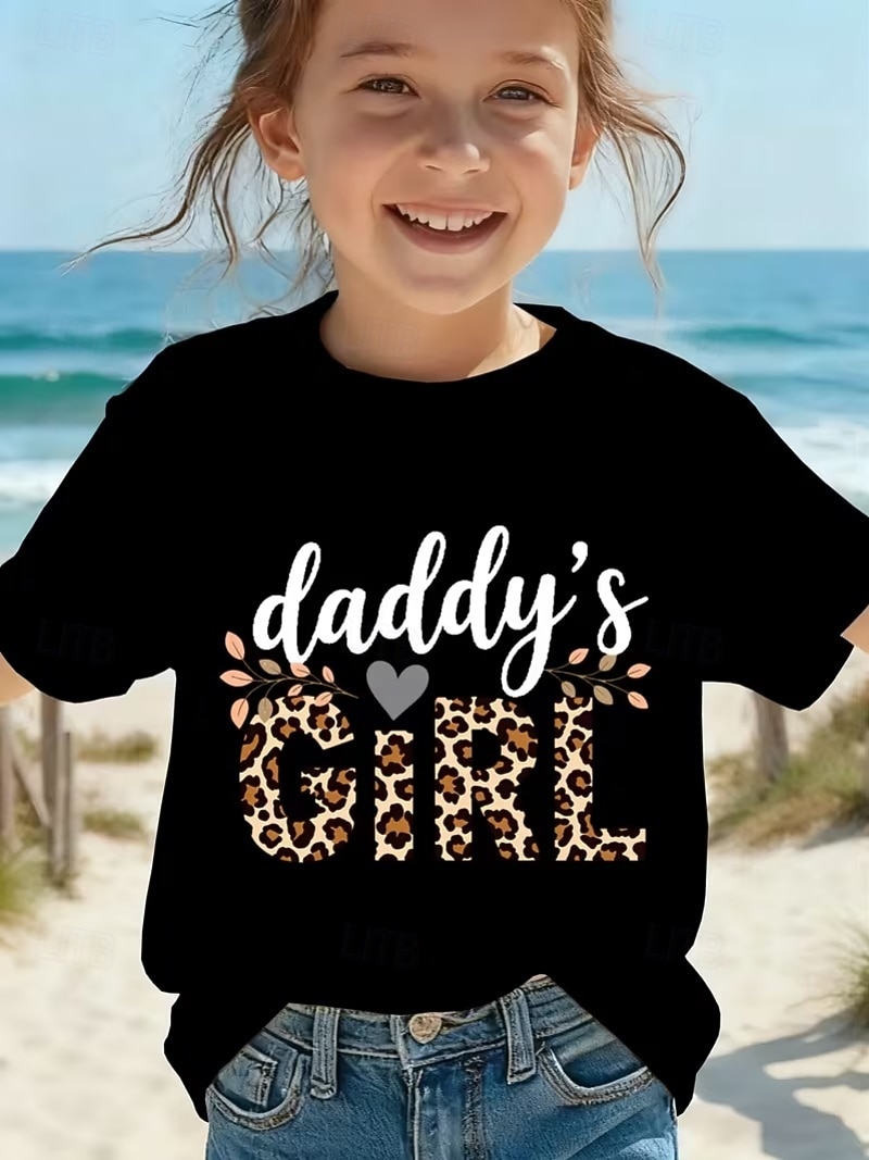 Mädchen 3D Grafik Buchstabe T-Shirt Kurzarm 3D-Druck Sommer Frühling Sport Mode Streetwear Kinder 4-12 Jahre Rundhalsausschnitt Lässig Täglich Outdoor Normale Passform 2026 - $15.49 –P1