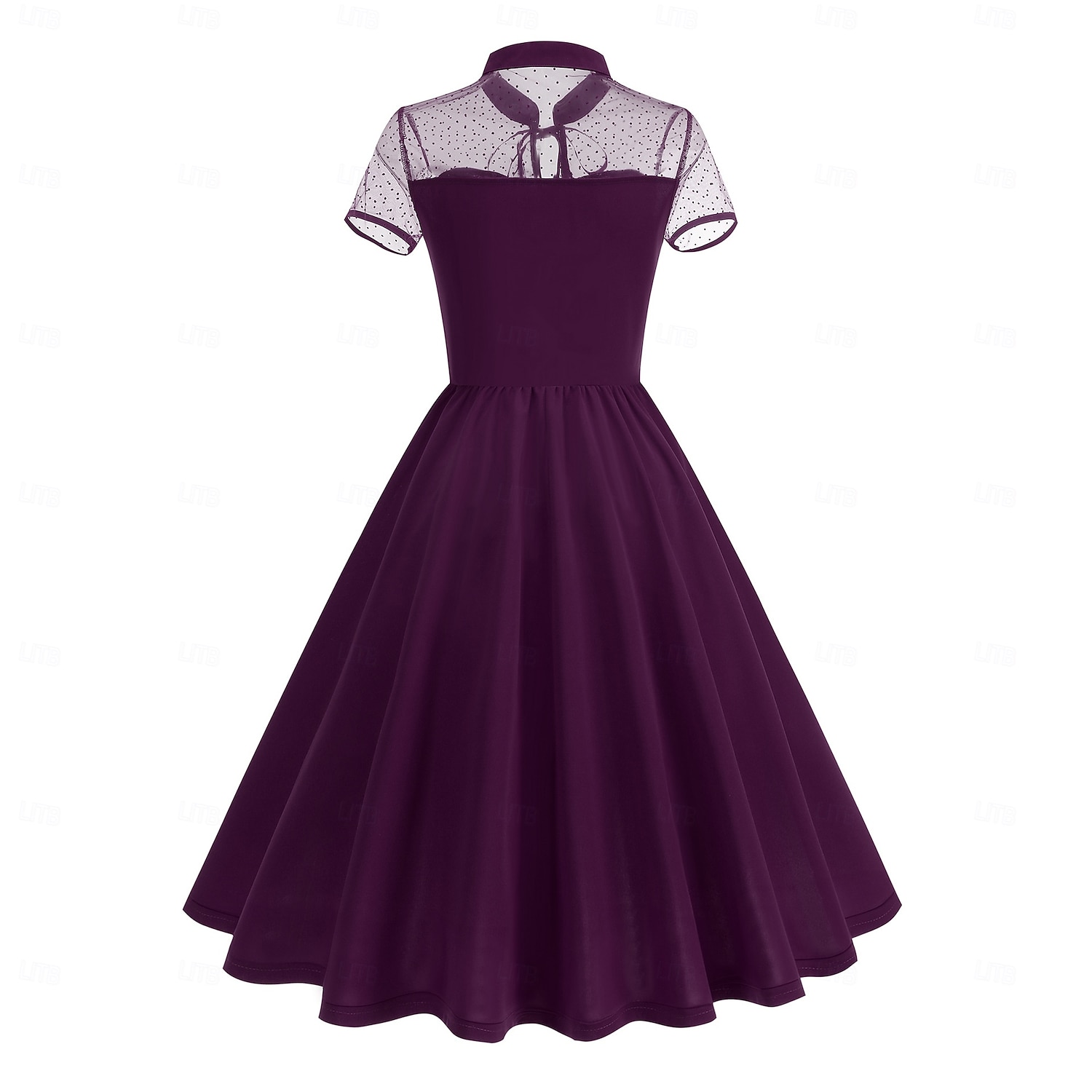 Années 1950 Rétro Vintage Midi Robe trapèze Robe Évasée Manches courtes Couleur Unie Ajusté & Évasé Balançoire Déguisement Femmes Carnaval Saint-Valentin Mascarade Vacances Tenue Quotidienne de 2026 ? $43.99 –P5